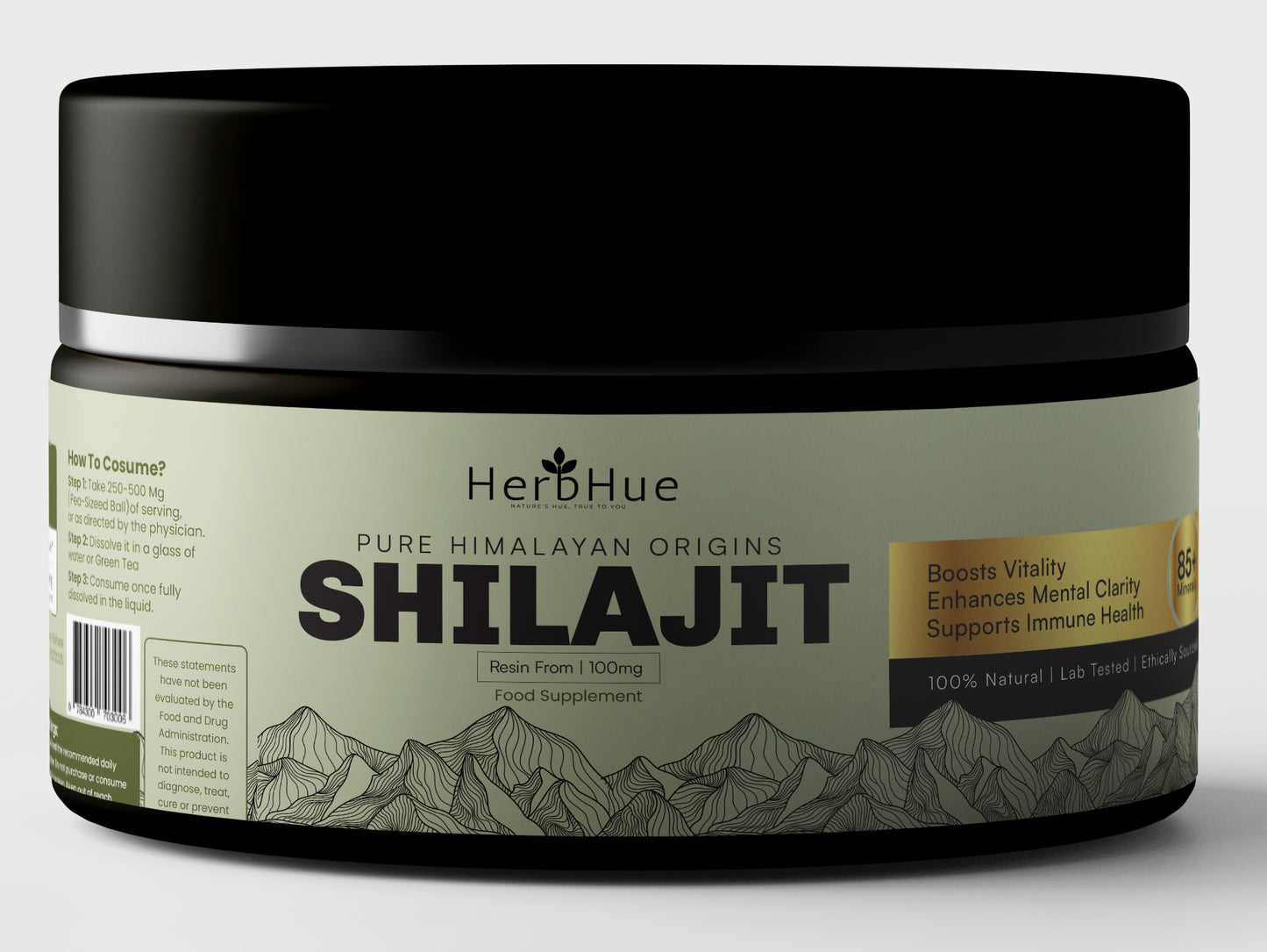 HerbHue Shilajit Resin, Original Himalayan Shilajit 50g