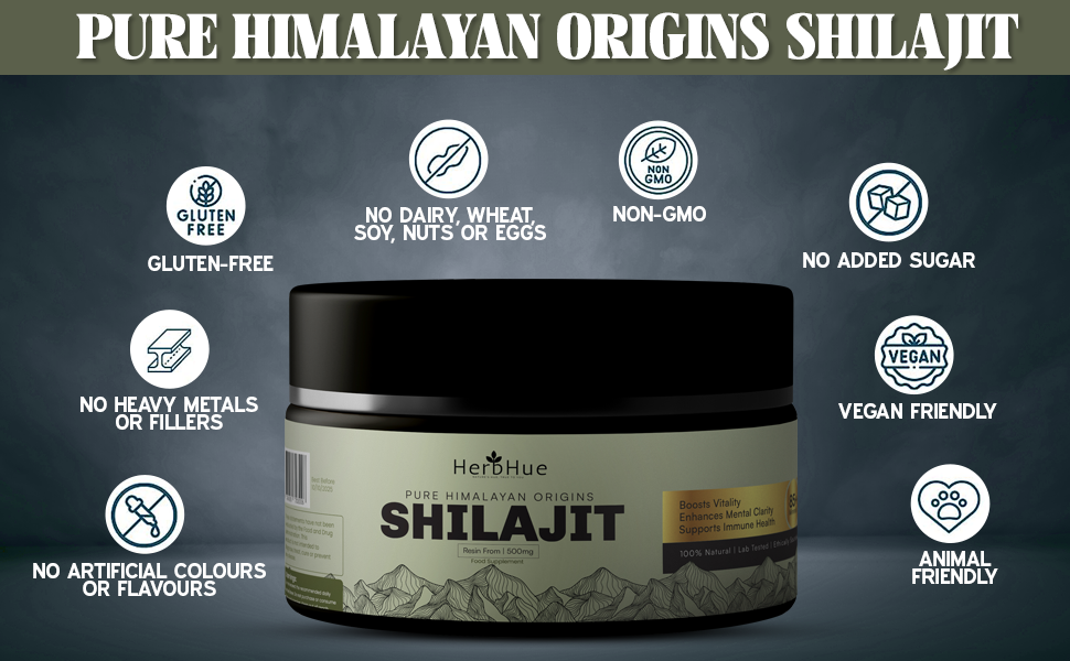 HerbHue Shilajit Resin, Original Himalayan Shilajit 50g